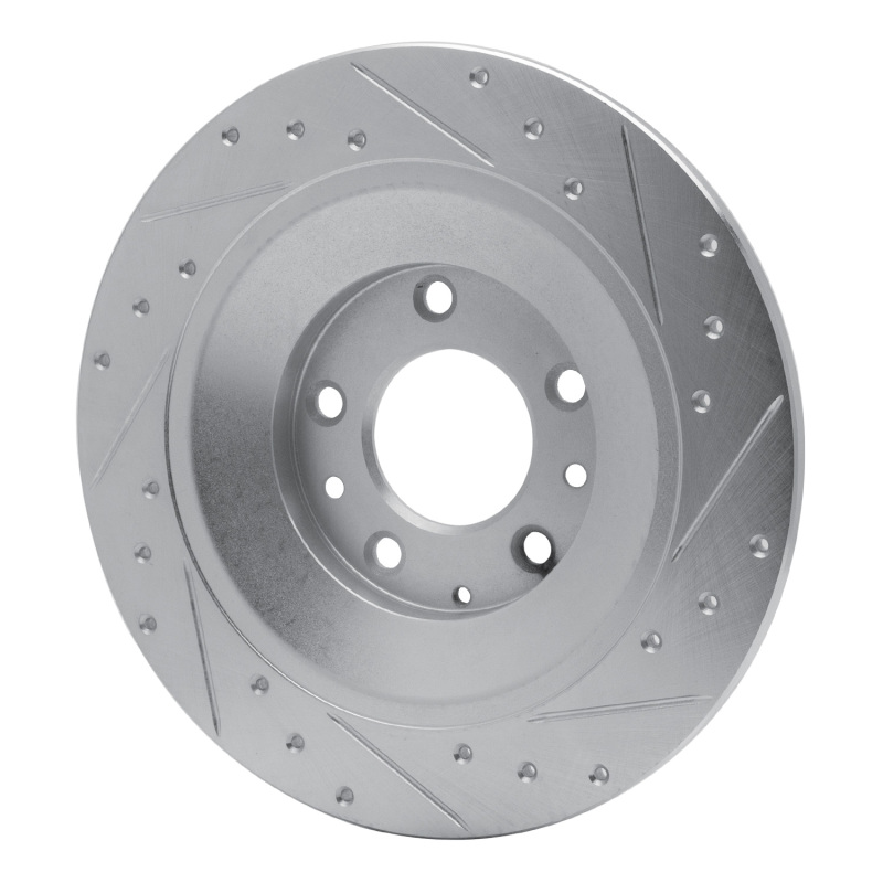 Mazda 6 Brake Rotor (1) - Rear Left - R1 Concepts - Drilled & Slotted - Silver - `06-`07